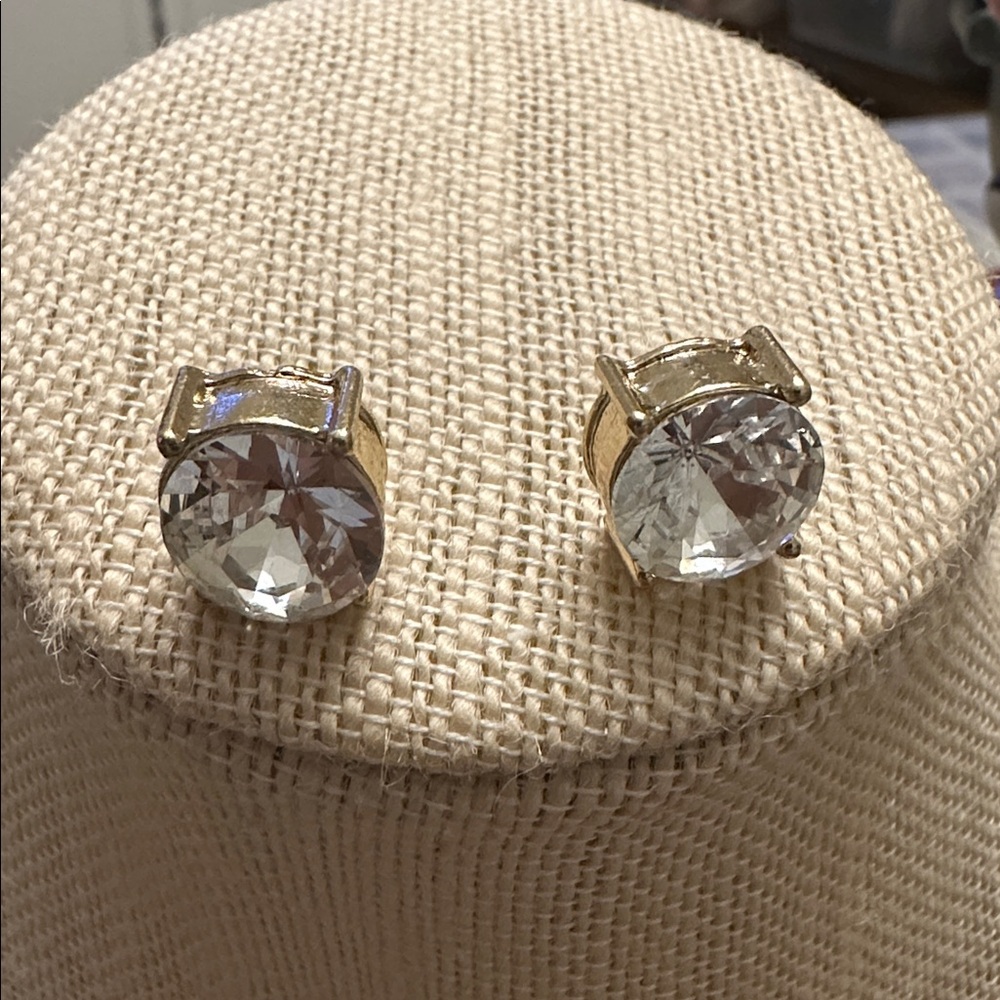🧡 Gold Tone Rhinestone Earrings by ViVi 🧡